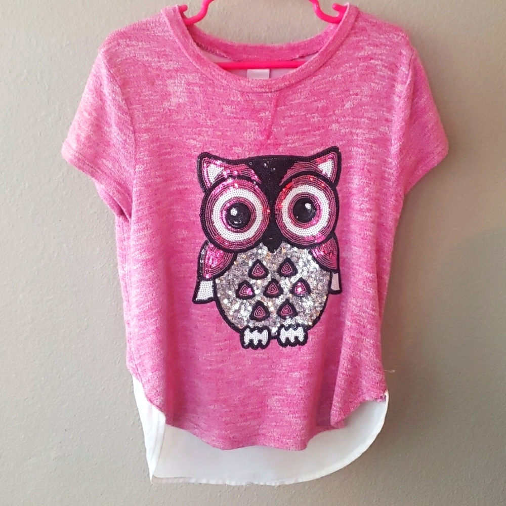 Girls sequin owl shirt